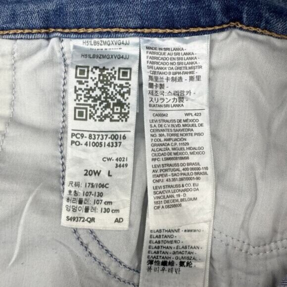 Levi's 724 High Rise Slim Straight Jean Hypersoft Denim Women's Plus Size 20W - Picture 5 of 8